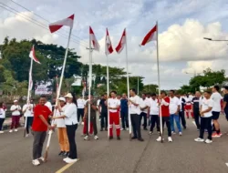 Semarak Menyambut HUT ke-80 RI, GAMKI Tanimbar Gelar Car Free Day & Kibarkan 80 Bendera Merah Putih